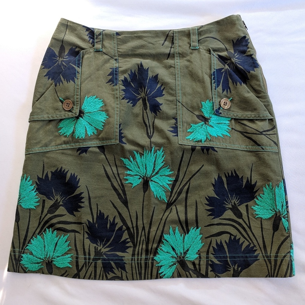 Anthropologie Succory Twill A-Line Skirt